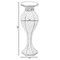 Modern Trumpet Wedding Floor Flower Vase with Silver Studs and White Pearl Design, for Living Room, Entryway or Dining Room, 40 Inch